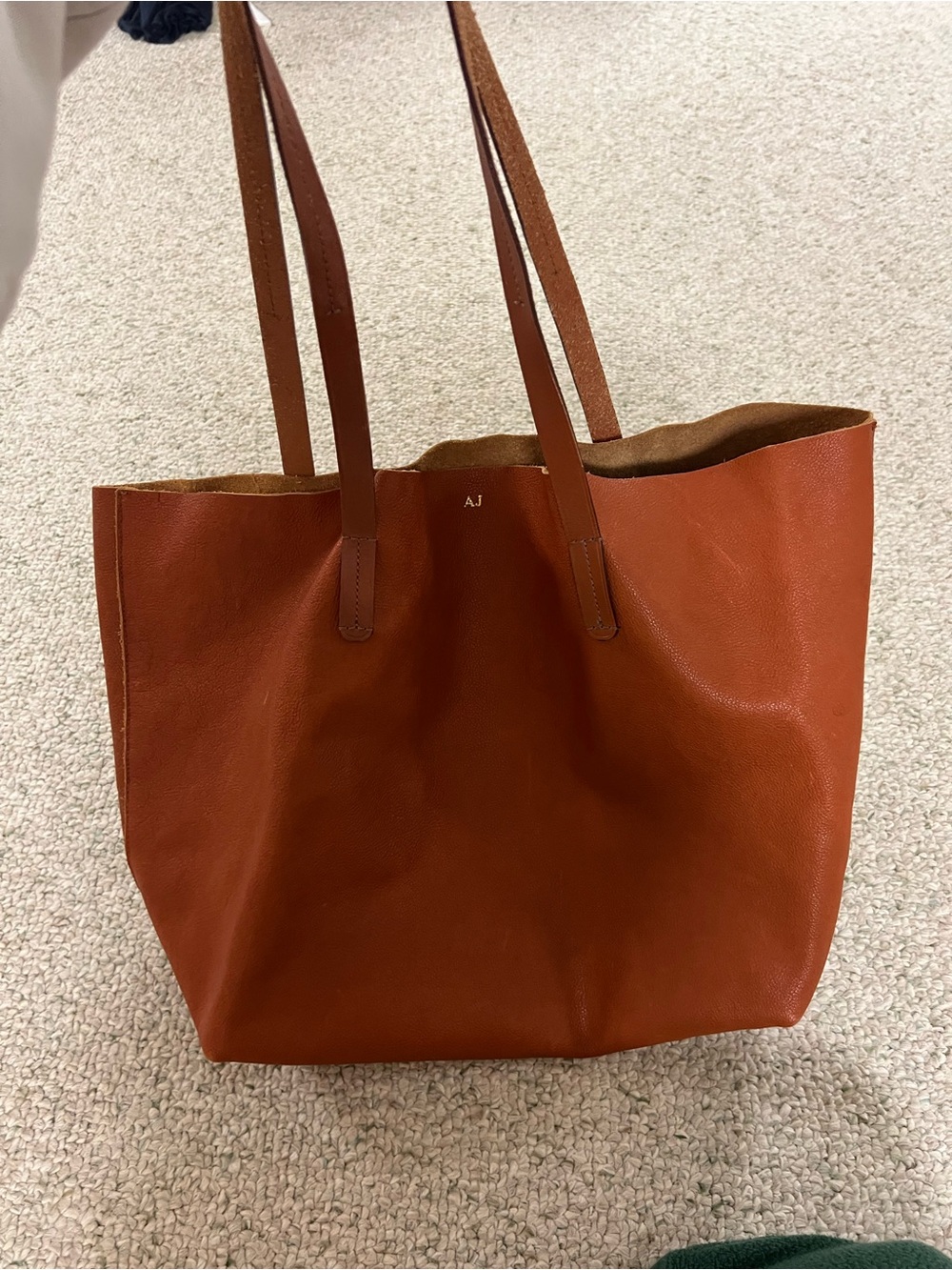 Mark & Graham Leather Tote in Burnt Orange Brown